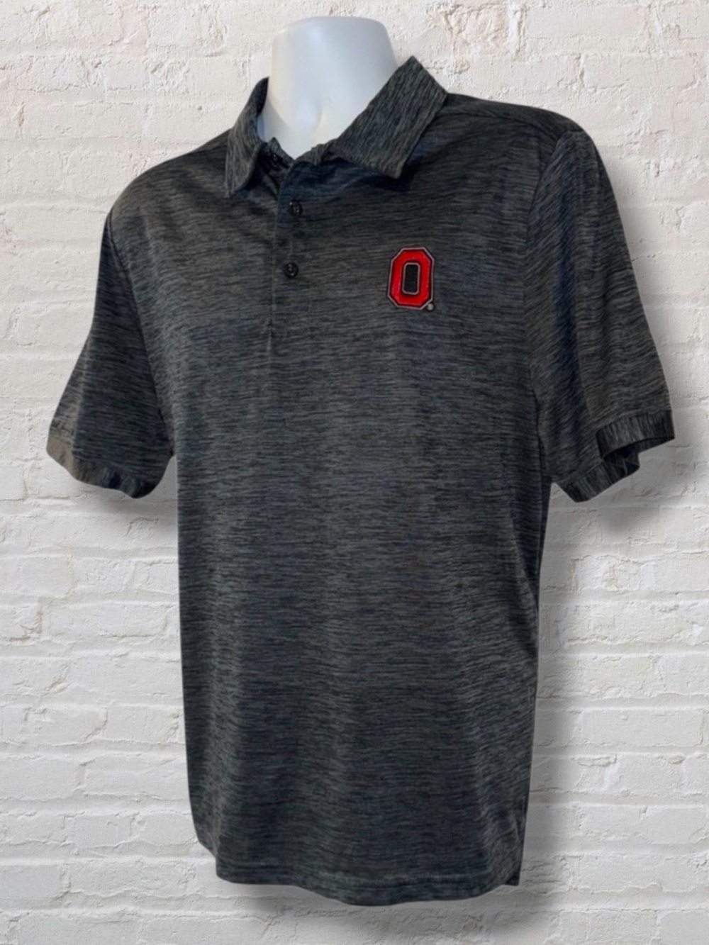 Ohio State Buckeyes Varsity PoloShirt | Men’sSize M |Gray Heather Short Sleeve
